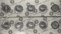 2021 Lot of 10: Silver 1oz Humpback Whale