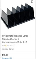 Officemate Recycled Large Standard Sorter, 5