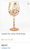 Topshelf Birthday Queen Wine Glass