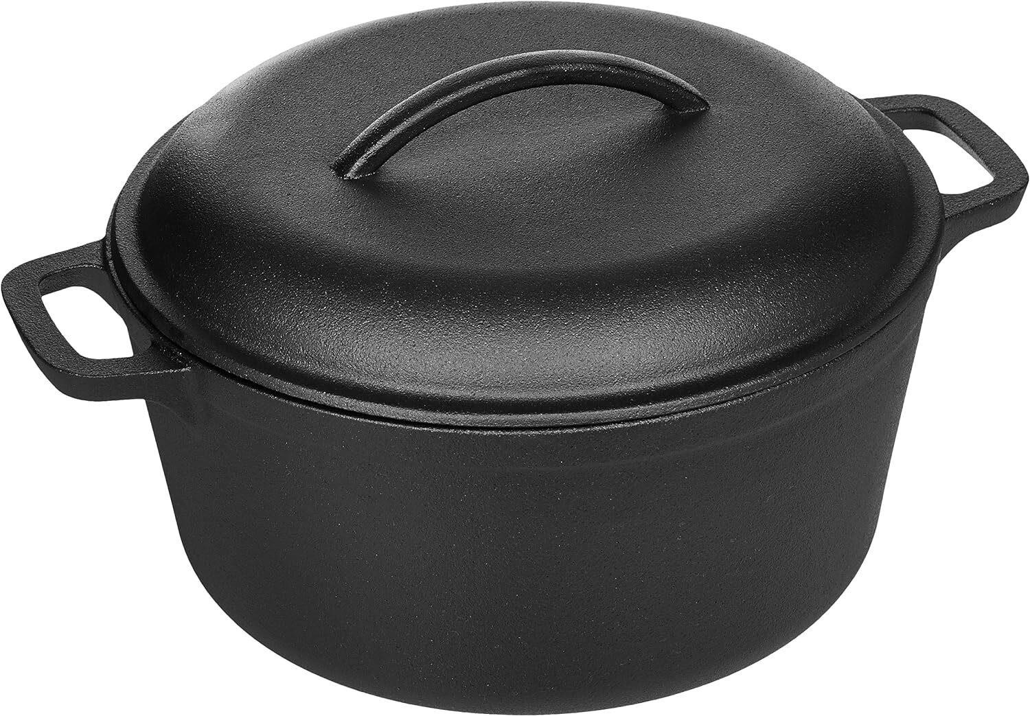 Round Pre-Seasoned Cast Iron Black