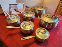 6pc Stainless Steel Lagostina Set - Good Shape,