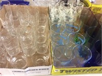 2 trays of assorted glasses