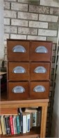 6-drawer wood organizer, 7 x 13.5 x 18.25