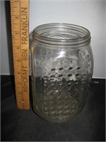 Vtg Clear Glass Hobnail Square Jar