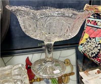 EARLY PRESSED GLASS COMPOTE