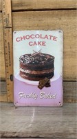 metal Chocolate cake sign