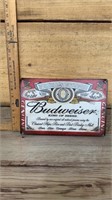 metal Budweiser sign