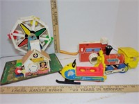 4 vtg Fisher Price toys - Mini snow mobile,