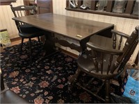 DINING TABLE W/ DROP SIDES 2 CHAIRS AND DOUBLE