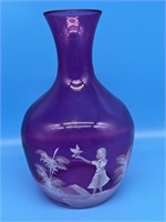 Hand Painted Mary Gregory Vase