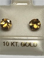 10K Gold Citrine Earrings