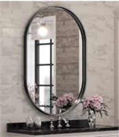 Brightify Black Oval Mirror For Wall 24x36 Inch,