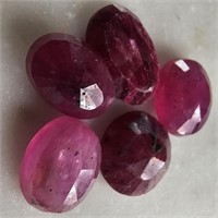 30 Ct Faceted Colour Enhanced Ruby Gemstones Lot o