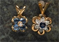 14K Gold Flower Pendants - 1.76g