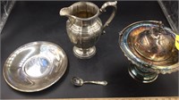 Silver plated Trays &  Pitcher & spoon