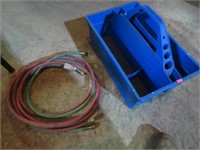Torch hose and plastic tool crate