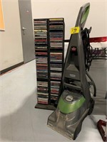 RACK W/ CDS, BISSELL DEEP CLEANER