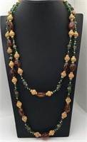 Vintage Glass Beaded Costume Necklace