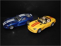 2 Dodge Viper 1:18 Diecast Cars