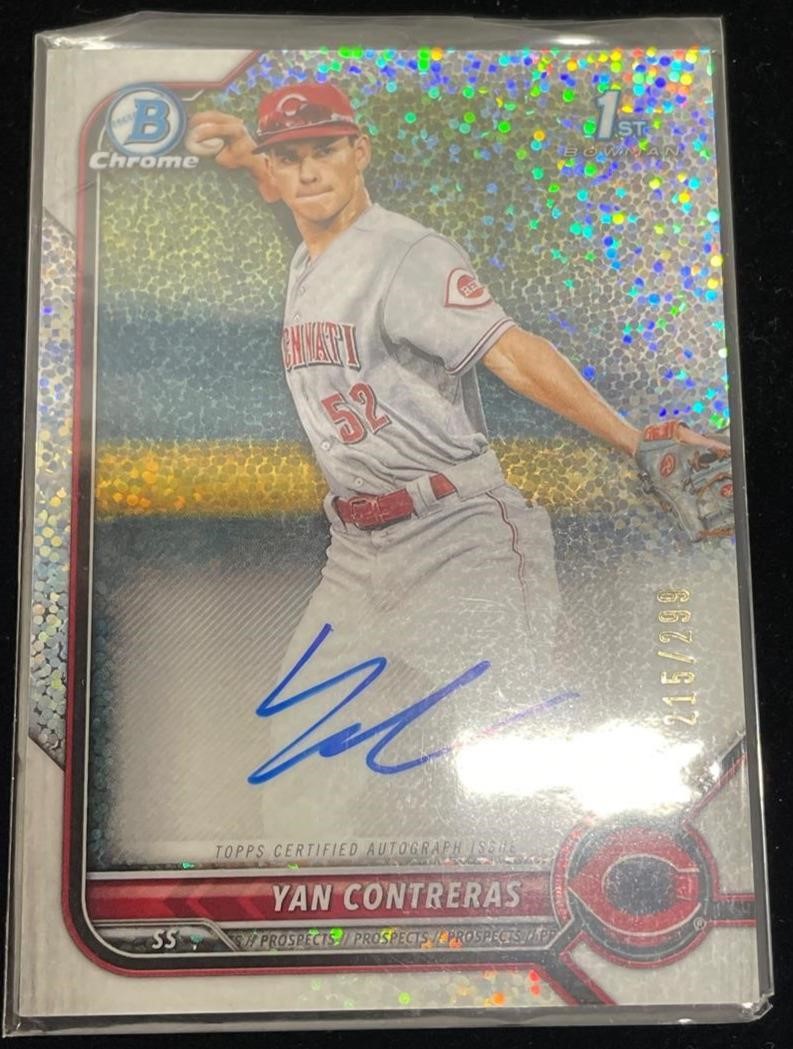 Signed Yan Contreras 215/299 Topps B Chrome