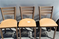 3  Metal Chairs, Tan color, Subway style
