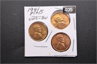1941 -P/D/S U.S. Lincoln Cents
