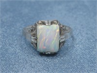 S.S. Vtg. Art Deco Opal Ring Hallmarked
