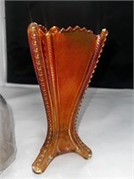 Imperial Orange Carnival Footed Vase