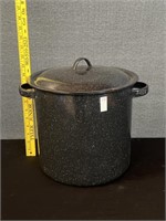 Vintage Enamelware Canning Pot W. Lid
