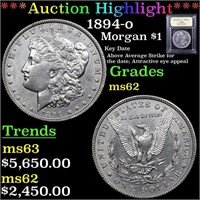 ***Auction Highlight*** 1894-o Morgan Dollar $1 Gr