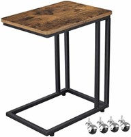 VASAGLE INDUSTRIAL SIDE TABLE, RUSTIC BROWN,