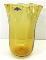 Blenko Hand Crafted Glass Vase 9.5"T