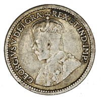 1912 Canada 5 Cent Coin F 92.5% Silver
