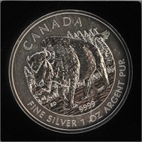 1oz Fine Silver 2013 Canada $5 Coin Bison