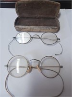 Vtg. Eye Glasses and Holder- One Pair Marked 1