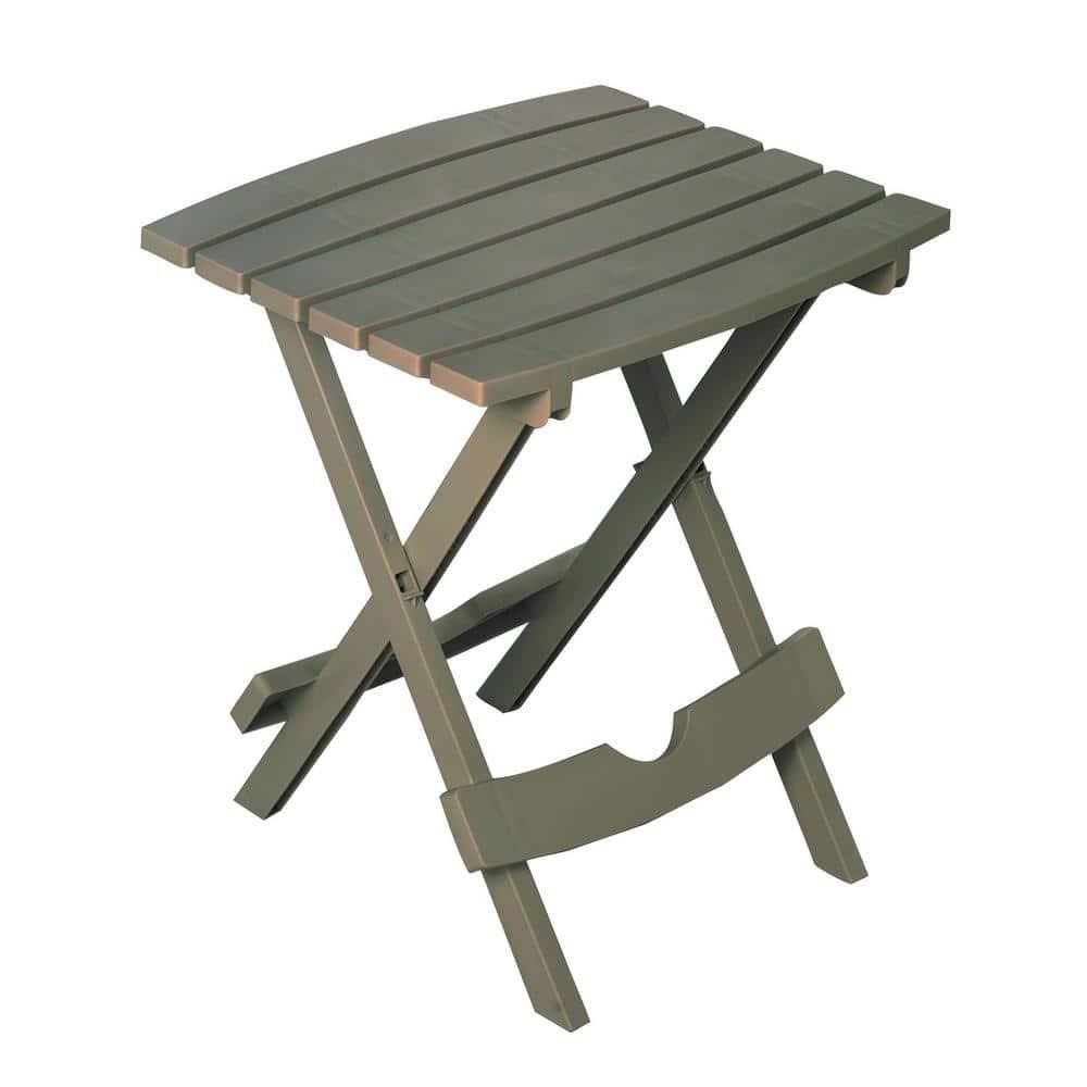 Quik-Fold Gray Plastic Resin 18 Side Table