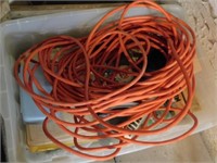 Orange extension cord w/ grounded plug -