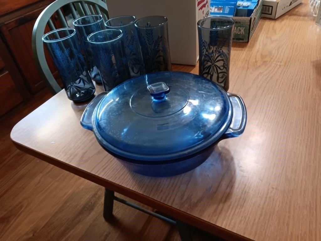 Blue Anchor Hocking Casserole Dish. 9 inch. 2