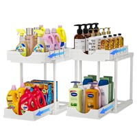 2 Pack Double Sliding Under Sink Organizers and