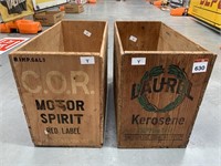 2 x Wooden Fuel Boxes inc Laurel and COR