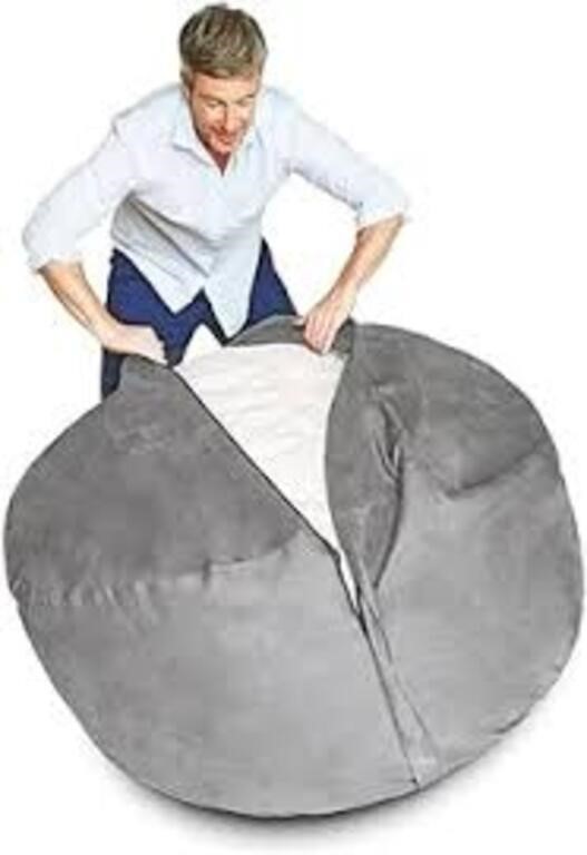 HNU 3 Ft Gray Color Giant Bean Bag Chair with Fill