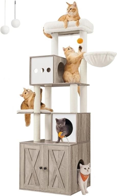 Feandrea Cat Tree with Litter Box Enclosure