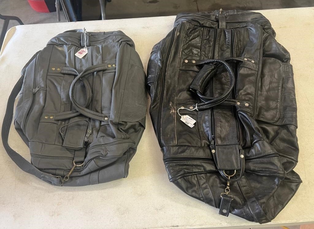 2 Leather Duffle/Travel Bags