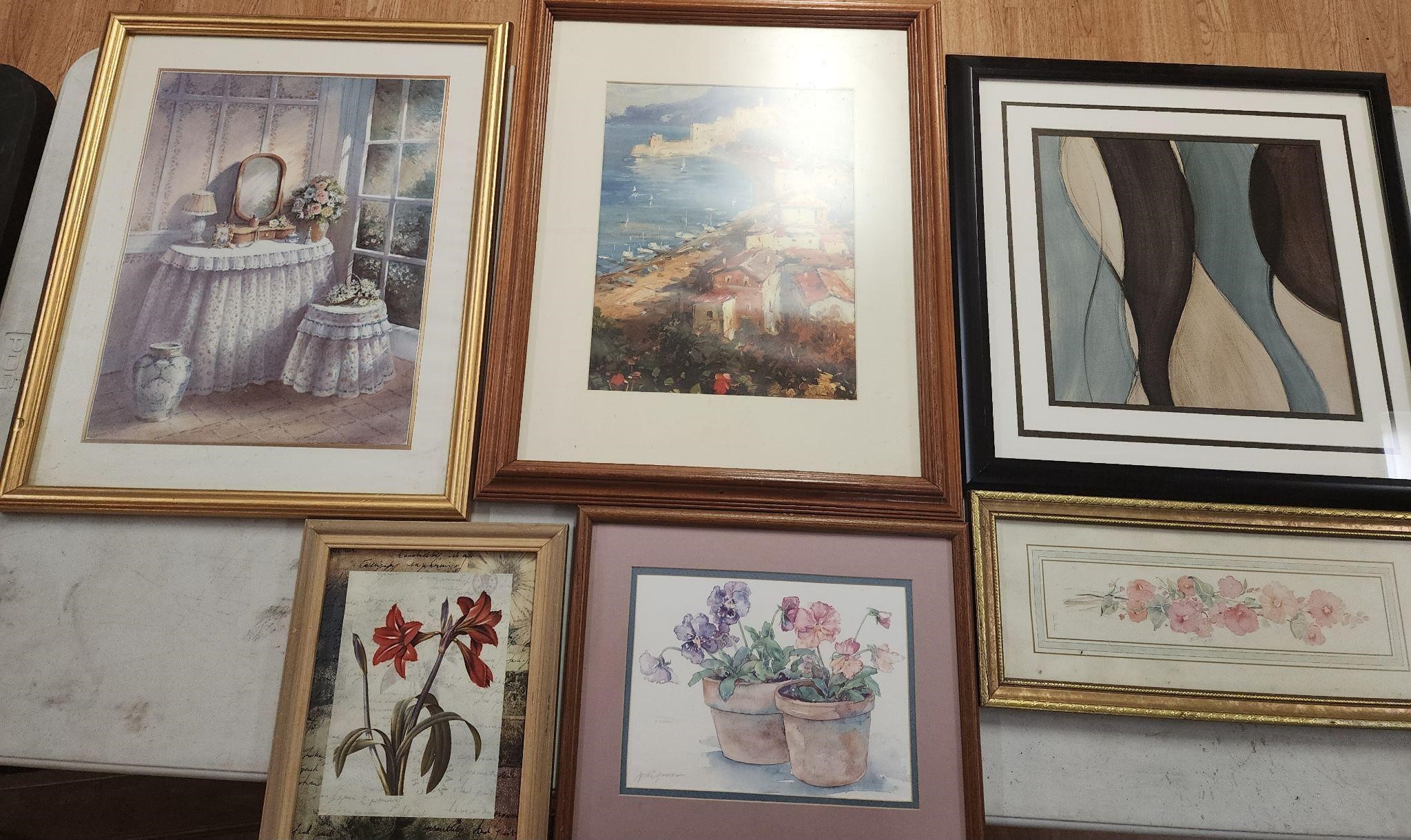 Lot of 6 Home Decor Framed Pictures