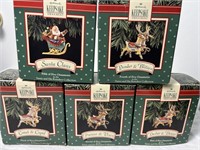 Santa & 8 Reindeer’s Hallmark Ornament Collection