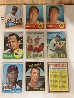 9-1950/60’s Low grade  baseball cards