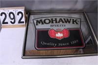 Mohawk Spirits Mirrored Sign Has Crack 17" X 21"
