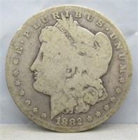 1882-CC Morgan silver dollar.