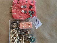 Assortment of Jewelry: Earrings,Necklace,Broaches,