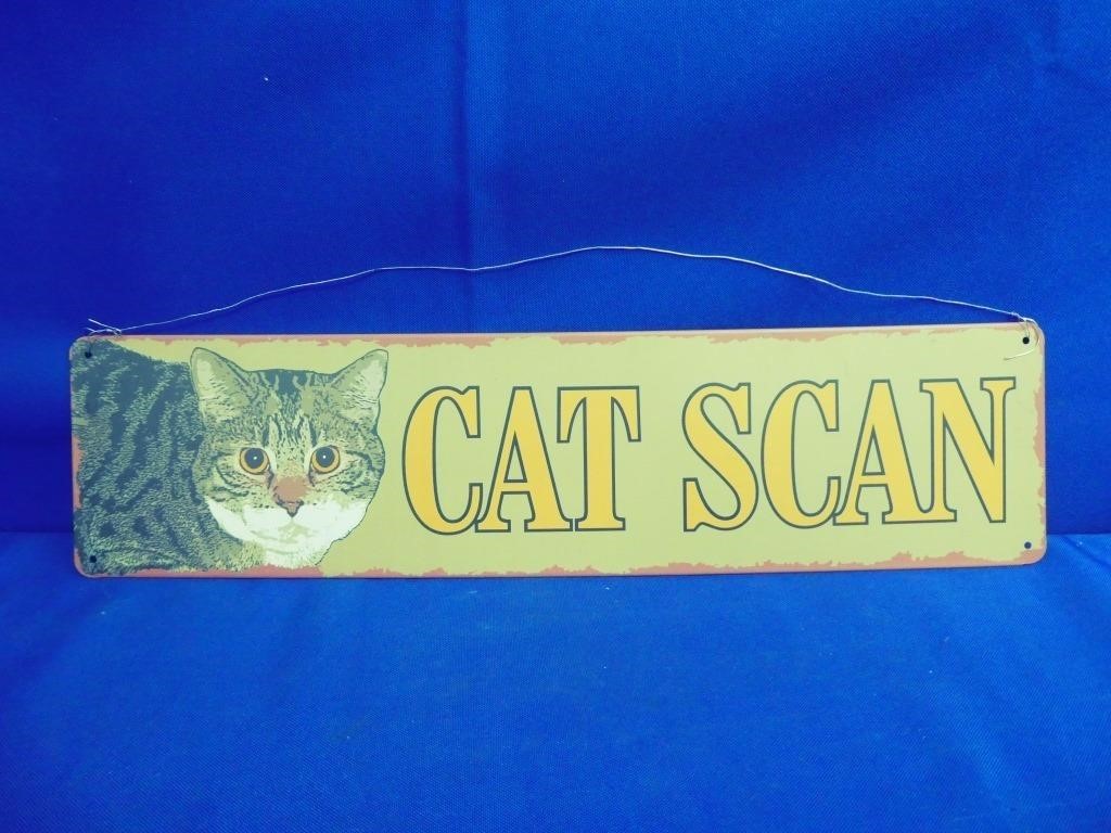 Cat Scan Metal Sign 16" X 4"